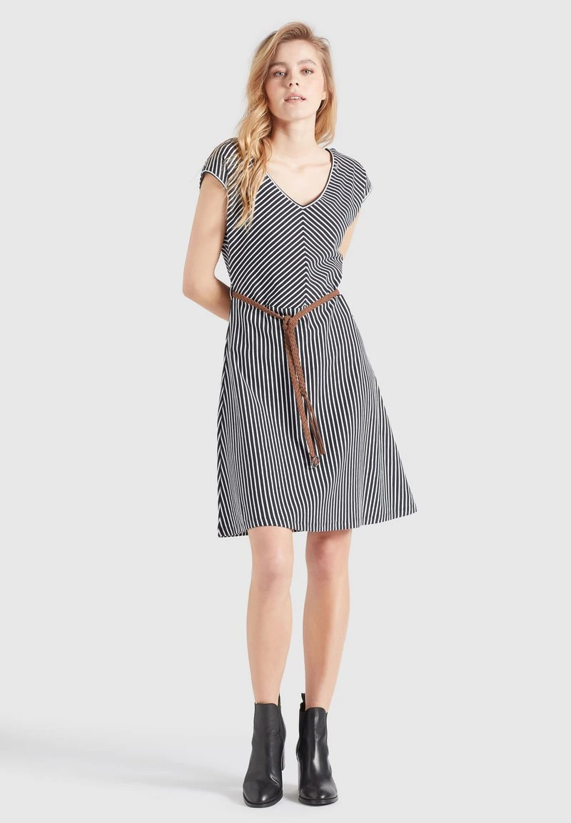 Khujo LEIFA - Freizeitkleid - Dunkelblau-weiß Gestreift 4 Khujo LEIFA - Freizeitkleid - Dunkelblau-weiß Gestreift – Bild 2